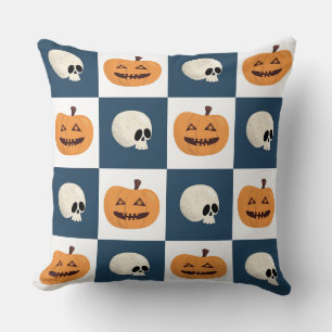 Skulls und Pumpkins Karos Kissen