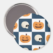 Skulls und Pumpkins Karos Magnet (Vorderseite/Rückseite)