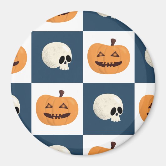 Skulls und Pumpkins Karos Magnet (Vorne)