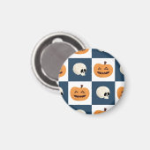 Skulls und Pumpkins Karos Magnet (Vorderseite/Rückseite)