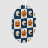 Skulls und Pumpkins Karos Ornament (Vorderseite)