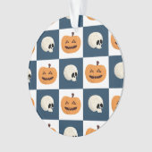 Skulls und Pumpkins Karos Ornament (Vorderseite)