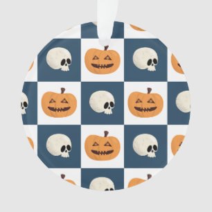 Skulls und Pumpkins Karos Ornament