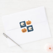 Skulls und Pumpkins Karos Quadratischer Aufkleber (Umschlag)