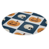 Skulls und Pumpkins Karos Schneidebrett (Ecke)