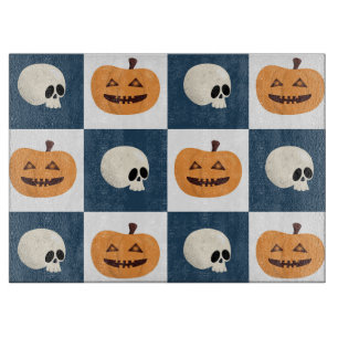 Skulls und Pumpkins Karos Schneidebrett