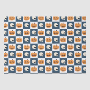 Skulls und Pumpkins Karos Seidenpapier