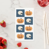 Skulls und Pumpkins Karos Serviette (Beispiel)