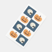 Skulls und Pumpkins Karos Serviette (Ecke)