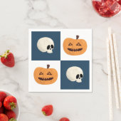 Skulls und Pumpkins Karos Serviette (Beispiel)