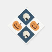 Skulls und Pumpkins Karos Serviette (Ecke)