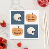 Skulls und Pumpkins Karos Serviette (Beispiel)