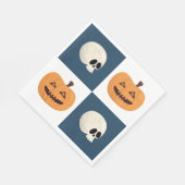 Skulls und Pumpkins Karos Serviette (Ecke)