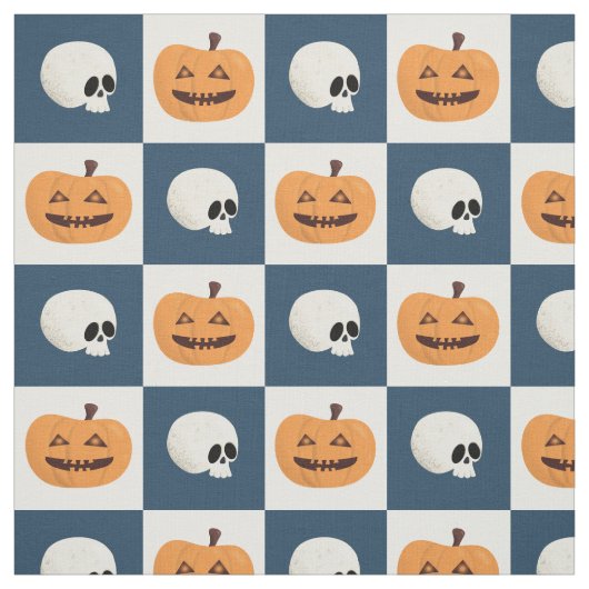 Skulls und Pumpkins Karos Stoff (Muster)