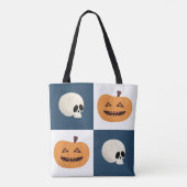 Skulls und Pumpkins Karos Tasche (Rückseite)