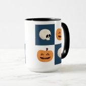 Skulls und Pumpkins Karos Tasse (VorderseiteRechts)