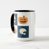 Skulls und Pumpkins Karos Tasse (Vorderseite Links)