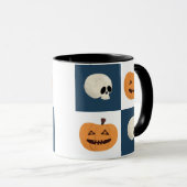 Skulls und Pumpkins Karos Tasse (VorderseiteRechts)