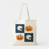 Skulls und Pumpkins Karos Tragetasche (Rückseite)
