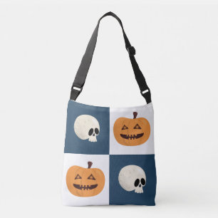 Skulls und Pumpkins Karos Tragetaschen Mit Langen Trägern