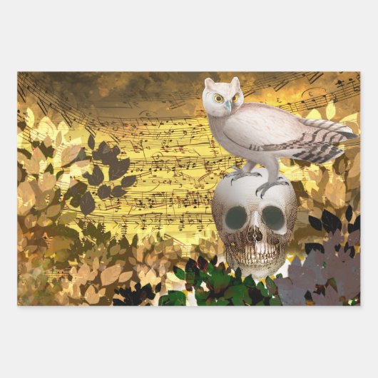 Skulls und Raven Creepy Geschenkpapier Set (Vorderseite 2)