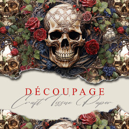 Skulls und Rose Blauer Blumengotik Seidenpapier