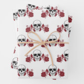 Skulls und Rose Gothic Wrapping Paper Geschenkpapier Set (Beispiel)
