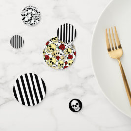 Skulls und Rose Hochzeit Schwarz und Weiß Konfetti