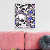 Skulls und Rose Leinwanddruck (Insitu (Wohnzimmer))
