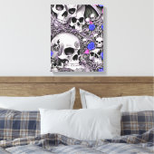 Skulls und Rose Leinwanddruck (Insitu (Schlafzimmer))
