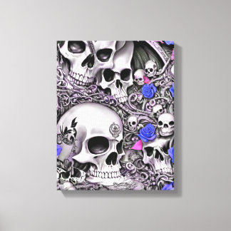 Skulls und Rose Leinwanddruck