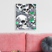 Skulls und Rose Leinwanddruck (Insitu (Wohnzimmer))