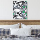 Skulls und Rose Leinwanddruck (Insitu (Schlafzimmer))