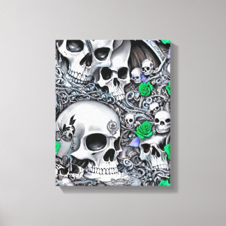Skulls und Rose Leinwanddruck