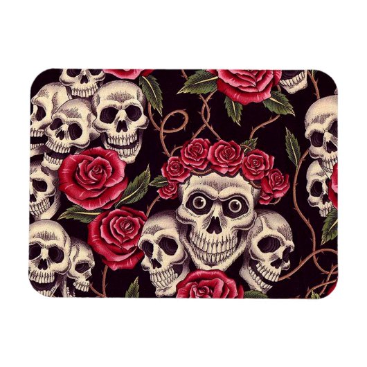 Skulls und Rose Magnet (Horizontal)