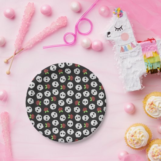 Skulls und Rose Pappteller (Party)