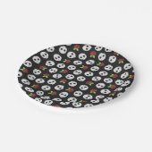 Skulls und Rose Pappteller (Schrägansicht)