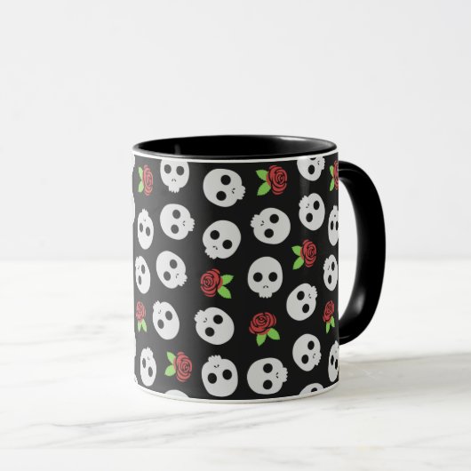 Skulls und Rose Tasse (VorderseiteRechts)