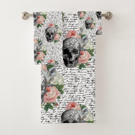 Skulls und Rosen Badhandtuch Set (Insitu)