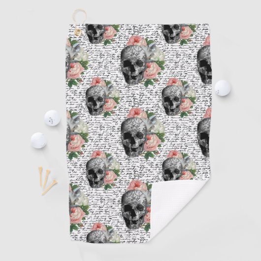 Skulls und Rosen Golfhandtuch (Insitu)