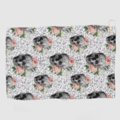 Skulls und Rosen Golfhandtuch (Horizontal)