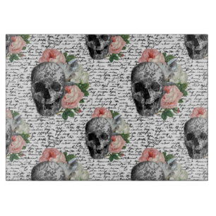 Skulls und Rosen Schneidebrett