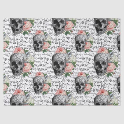 Skulls und Rosen Seidenpapier (Vorderseite)