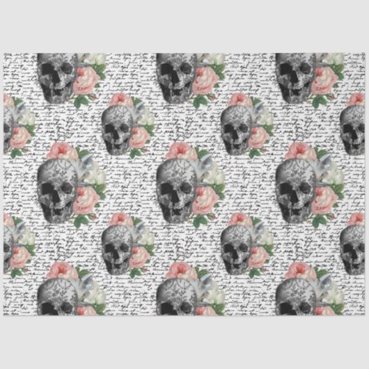 Skulls und Rosen Seidenpapier (Vorderseite)