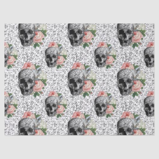 Skulls und Rosen Seidenpapier (Vorderseite)