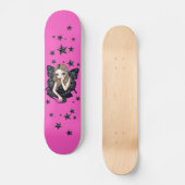 Skulls und Stars rosa gotische Fee Skateboard (Vorderseite)
