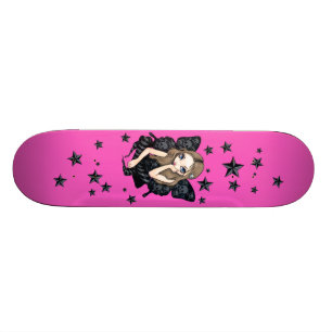 Skulls und Stars rosa gotische Fee Skateboard
