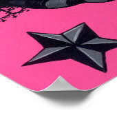 Skulls und Sterne Kunst drucken rosa gotische Feen Poster (Ecke)