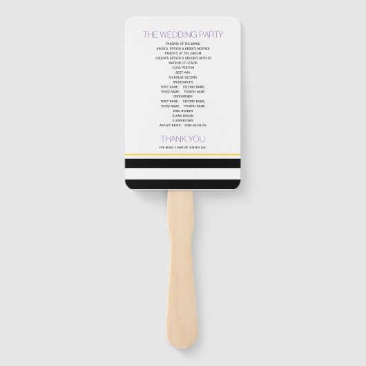 Skulls und Streifen lila Hochzeitsprogramm Fächer (Rückseite)