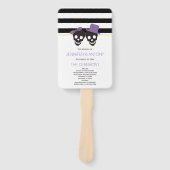 Skulls und Streifen lila Hochzeitsprogramm Fächer (Vorderseite)